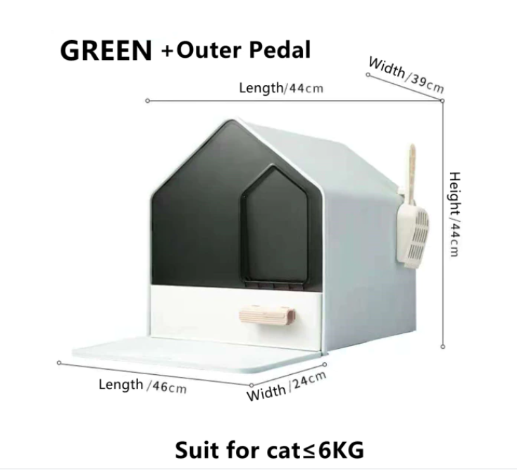 YES4PETS L Portable Hooded Cat Toilet Litter Box Tray House with Drawer and Scoop-Blue V278-MSP-104-BLUE