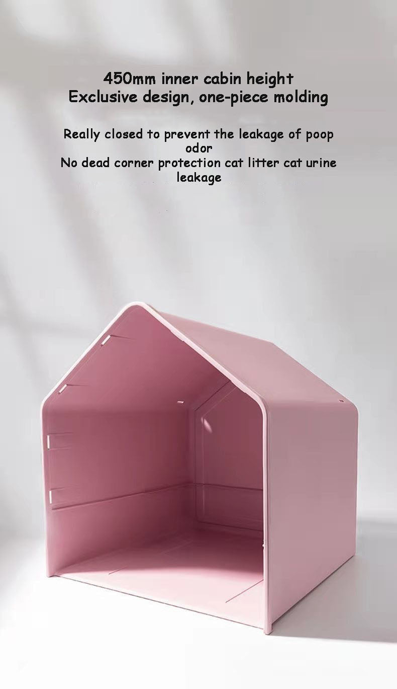 YES4PETS L Portable Hooded Cat Toilet Litter Box Tray House with Drawer and Scoop-Pink V278-MSP-104-PINK