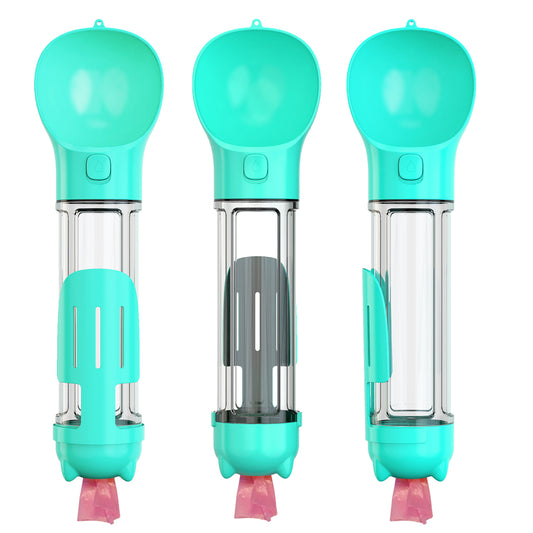 YES4PETS 4 in 1 Portable Pet Dog Puppy Cat Drinking Mug Water Feeder Bottle Valve Travel Bottle Blue V278-MULTI-WATER-BOTTLE-BLUE