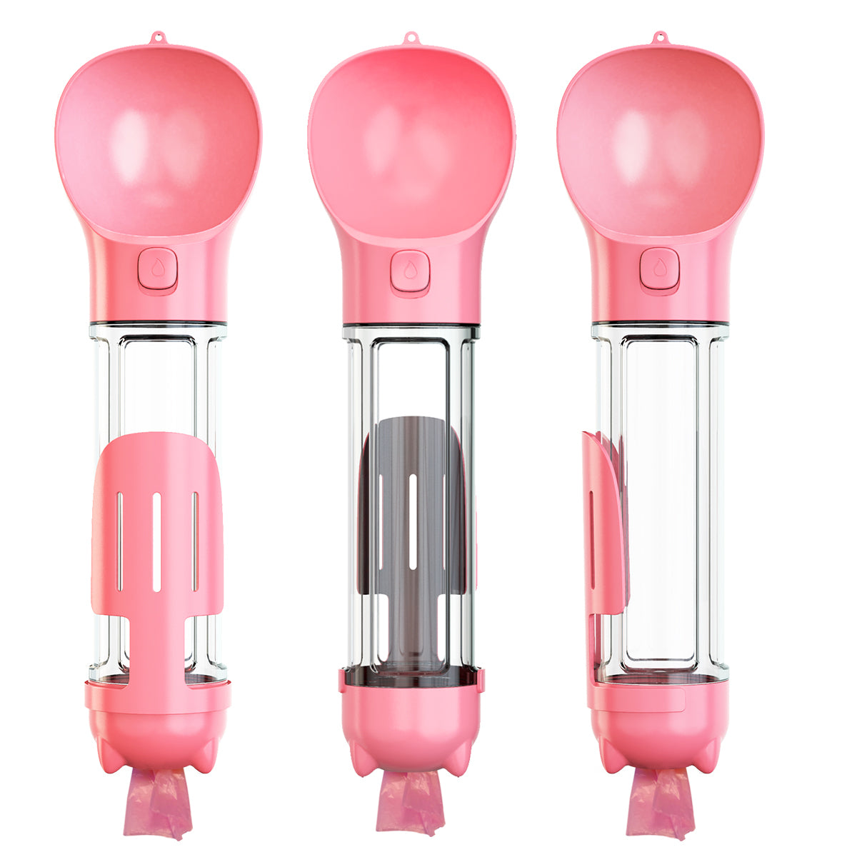 YES4PETS 4 in 1 Portable Pet Dog Puppy Cat Drinking Mug Water Feeder Bottle Valve Travel Bottle Pink V278-MULTI-WATER-BOTTLE-PINK