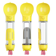 YES4PETS 4 in 1 Portable Pet Dog Puppy Cat Drinking Mug Water Feeder Bottle Valve Travel Bottle Yellow V278-MULTI-WATER-BOTTLE-YELLOW