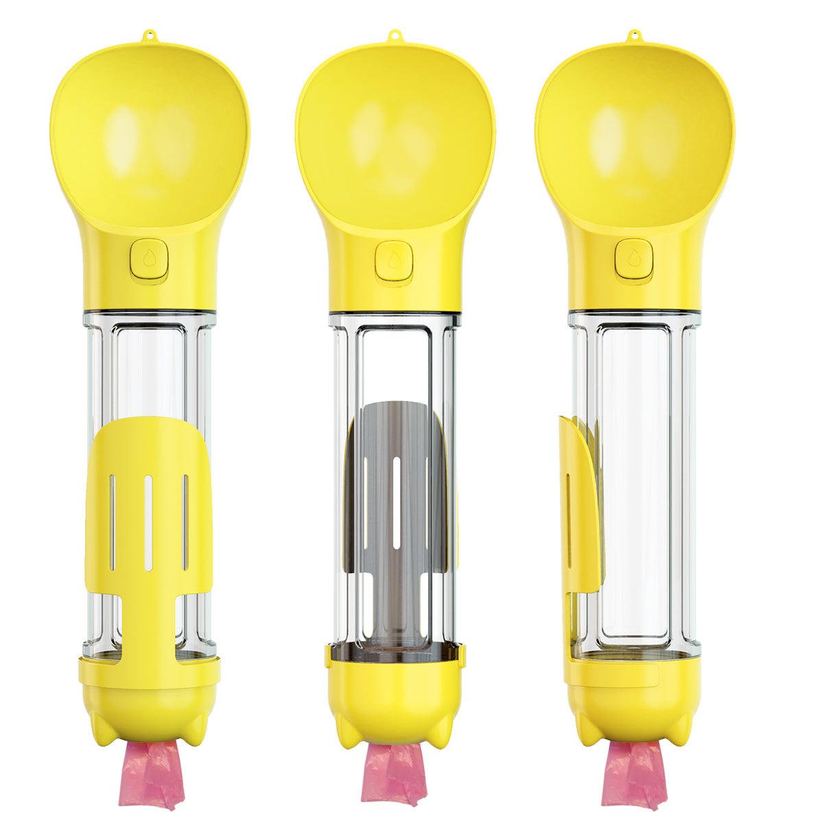YES4PETS 4 in 1 Portable Pet Dog Puppy Cat Drinking Mug Water Feeder Bottle Valve Travel Bottle Yellow V278-MULTI-WATER-BOTTLE-YELLOW