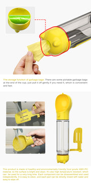YES4PETS 4 in 1 Portable Pet Dog Puppy Cat Drinking Mug Water Feeder Bottle Valve Travel Bottle Yellow V278-MULTI-WATER-BOTTLE-YELLOW