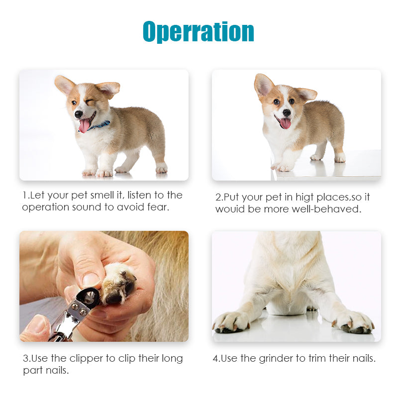 YES4PETS Electric Pet Dog Cat Quiet Nail Grinder Clipper Cutter Trimmer Grooming Care V278-N8