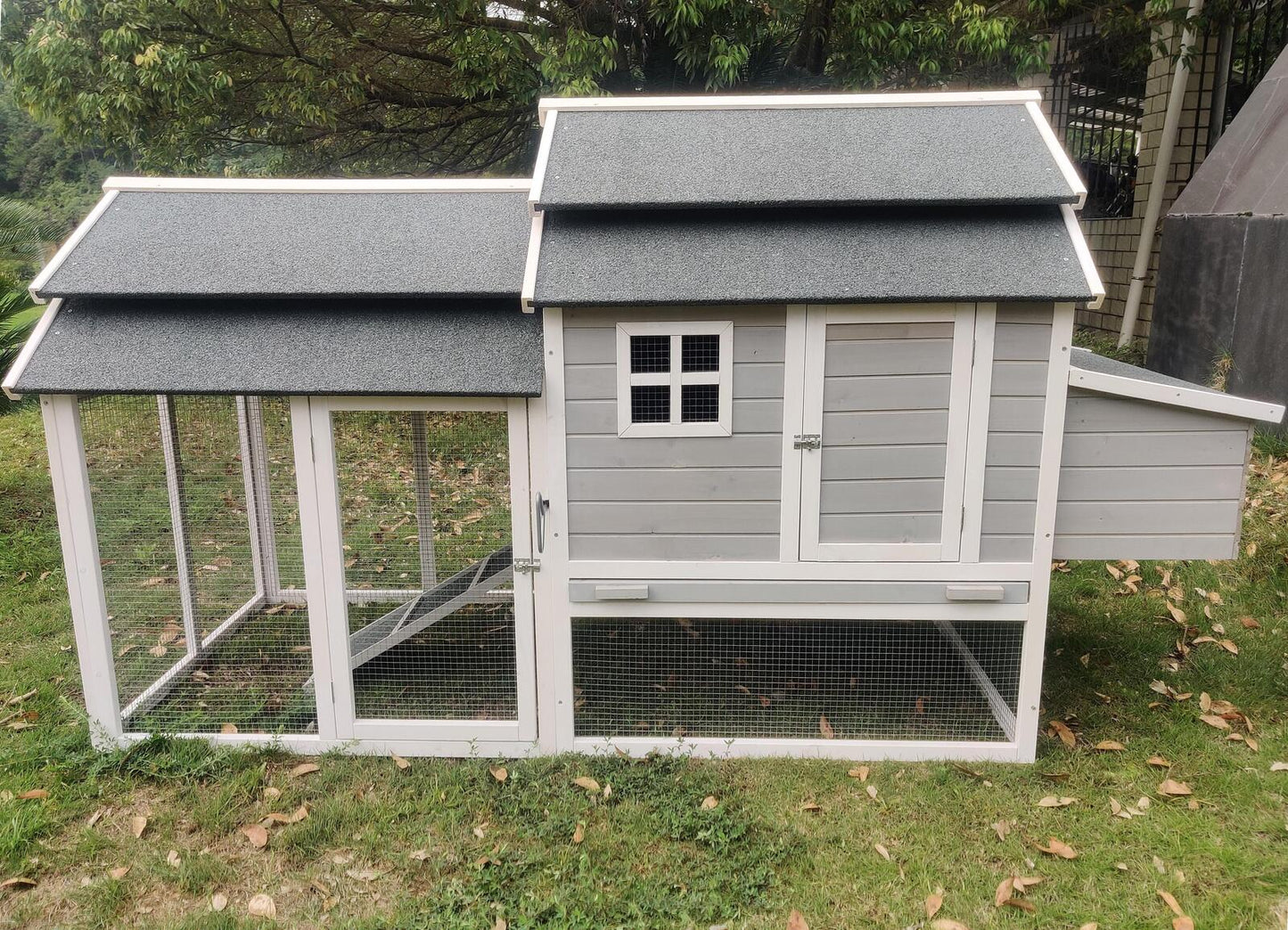 YES4PETS 230 CM XL Chicken Coop Rabbit Hutch Guinea Pig Cage Ferret House V278-NOVA-GR-COOP