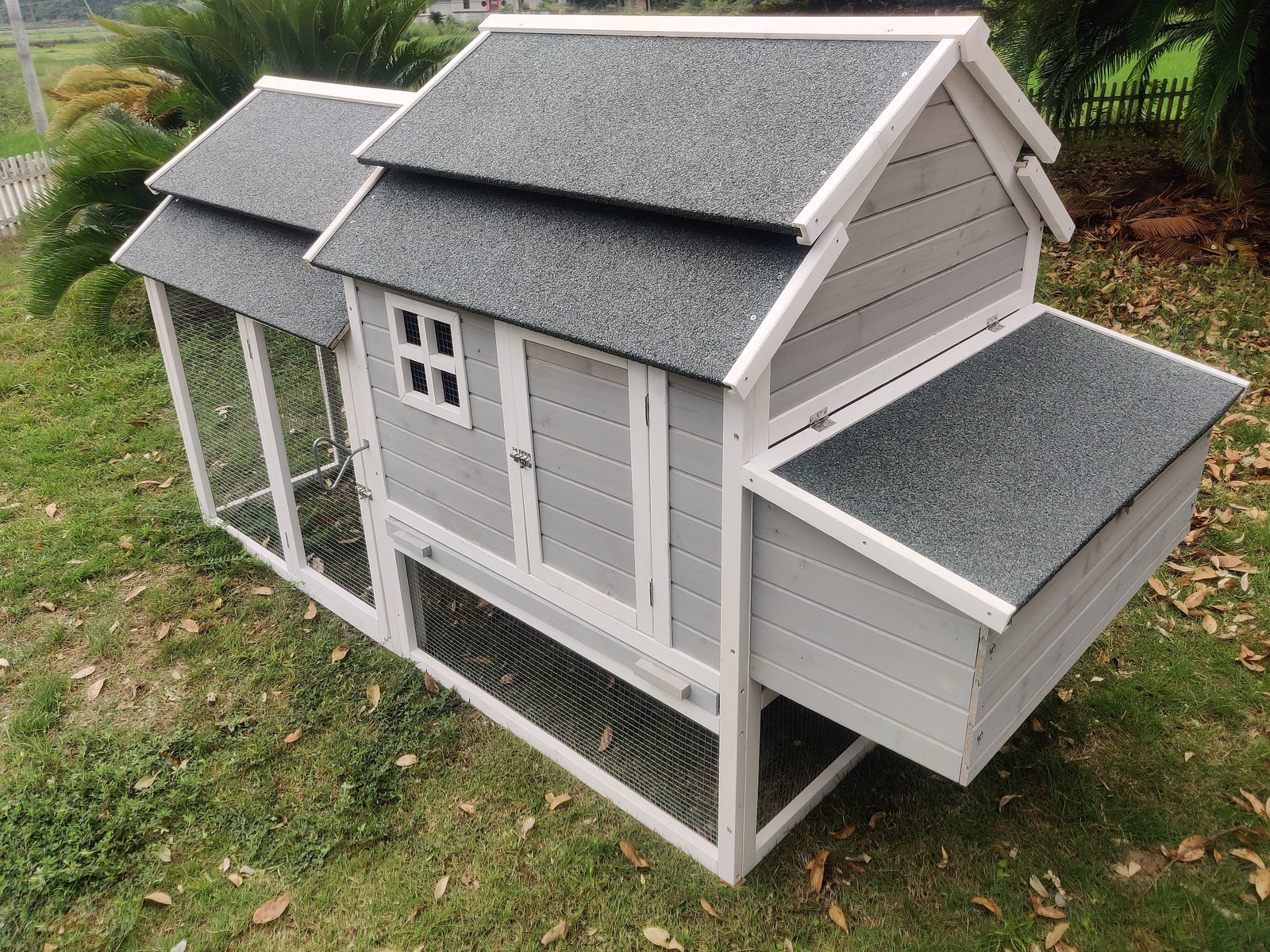 YES4PETS 230 CM XL Chicken Coop Rabbit Hutch Guinea Pig Cage Ferret House V278-NOVA-GR-COOP