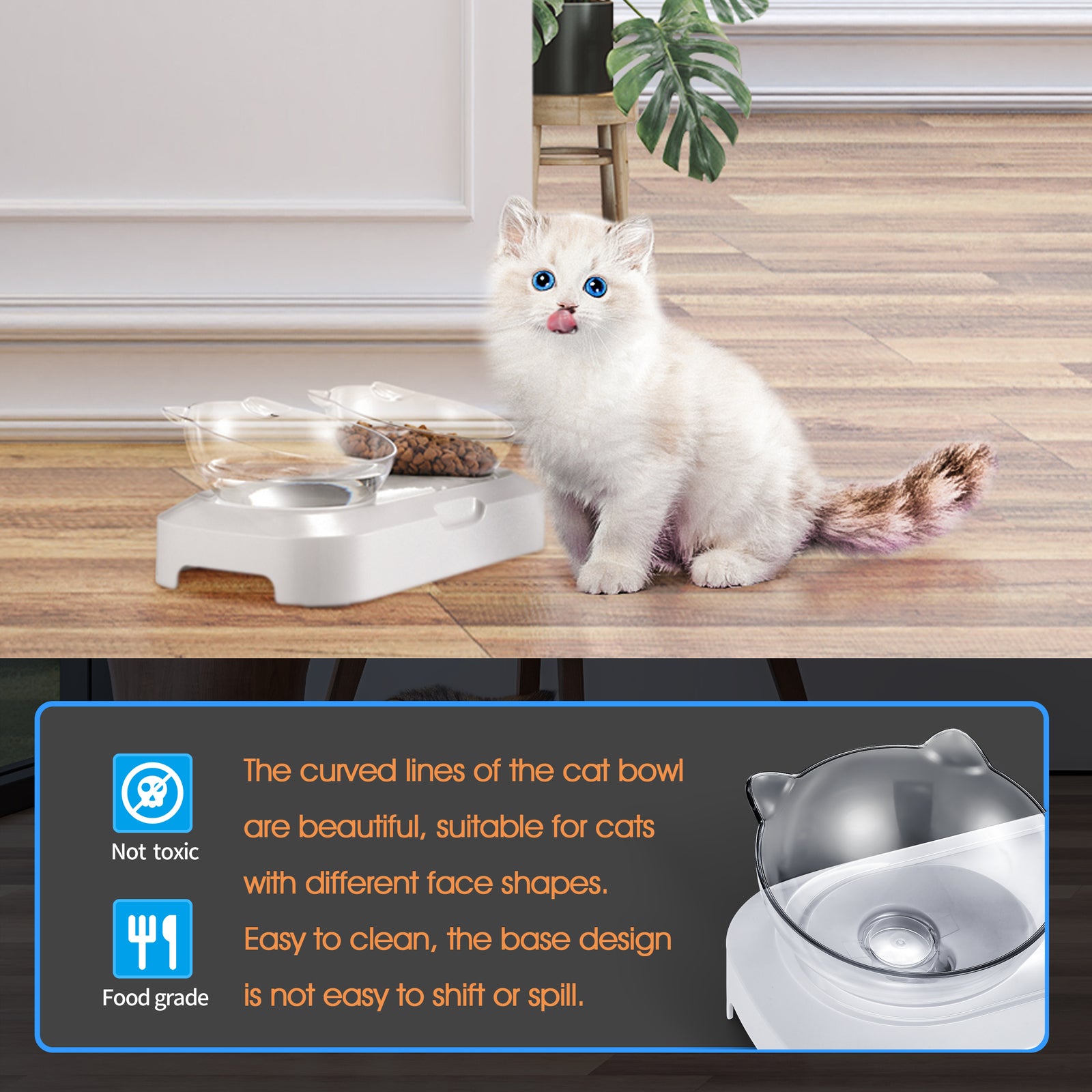YES4PETS Pet Bowl Water Bowls Portable Anti Slip Skid Feeder Dog Rabbit Cat V278-PB-01D-PET-FEEDER