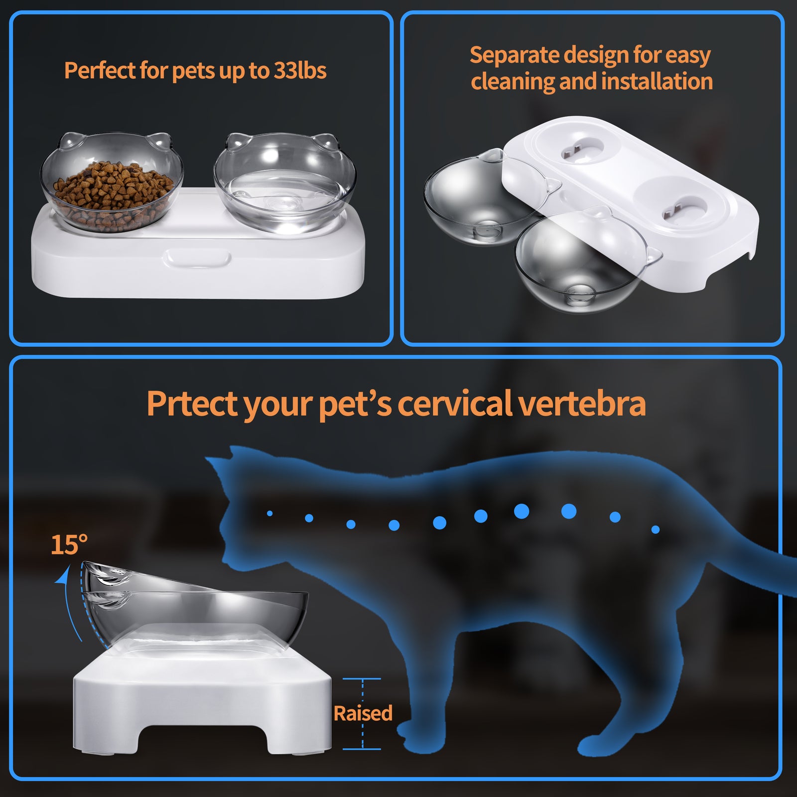 YES4PETS Pet Bowl Water Bowls Portable Anti Slip Skid Feeder Dog Rabbit Cat V278-PB-01D-PET-FEEDER