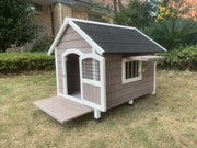 YES4PETS L Timber Pet Dog Kennel House Puppy Wooden Timber Cabin Grey V278-PDK-102-GREY