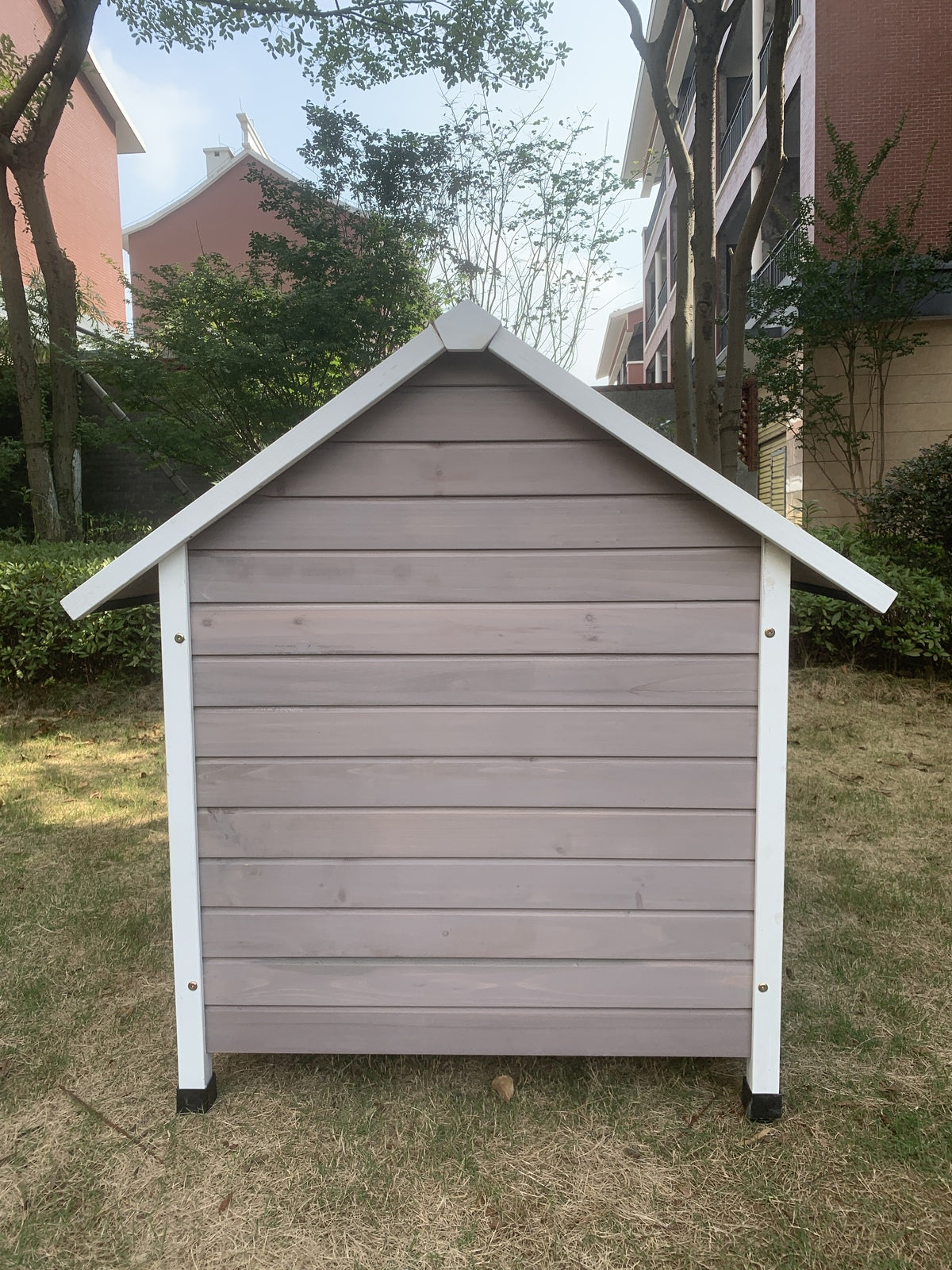 YES4PETS XL Timber Pet Dog Kennel House Puppy Wooden Timber Cabin With Door Grey V278-PDK-111-GREY