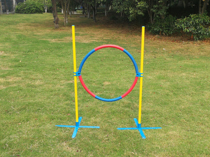 YES4PETS Portable Adjustable Dog Puppy Training Practice Jump Tyre Agility Post V278-PET-JUMP-TYRE-NDA1083