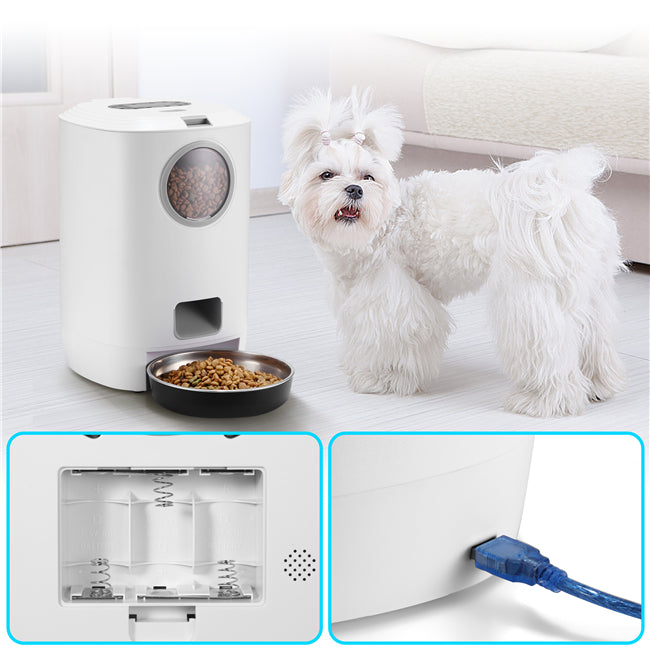 YES4PETS 4.5L Visible Automatic Digital Pet Dog Cat Feeder Food Bowl Dispenser V278-PF-122-FEEDER