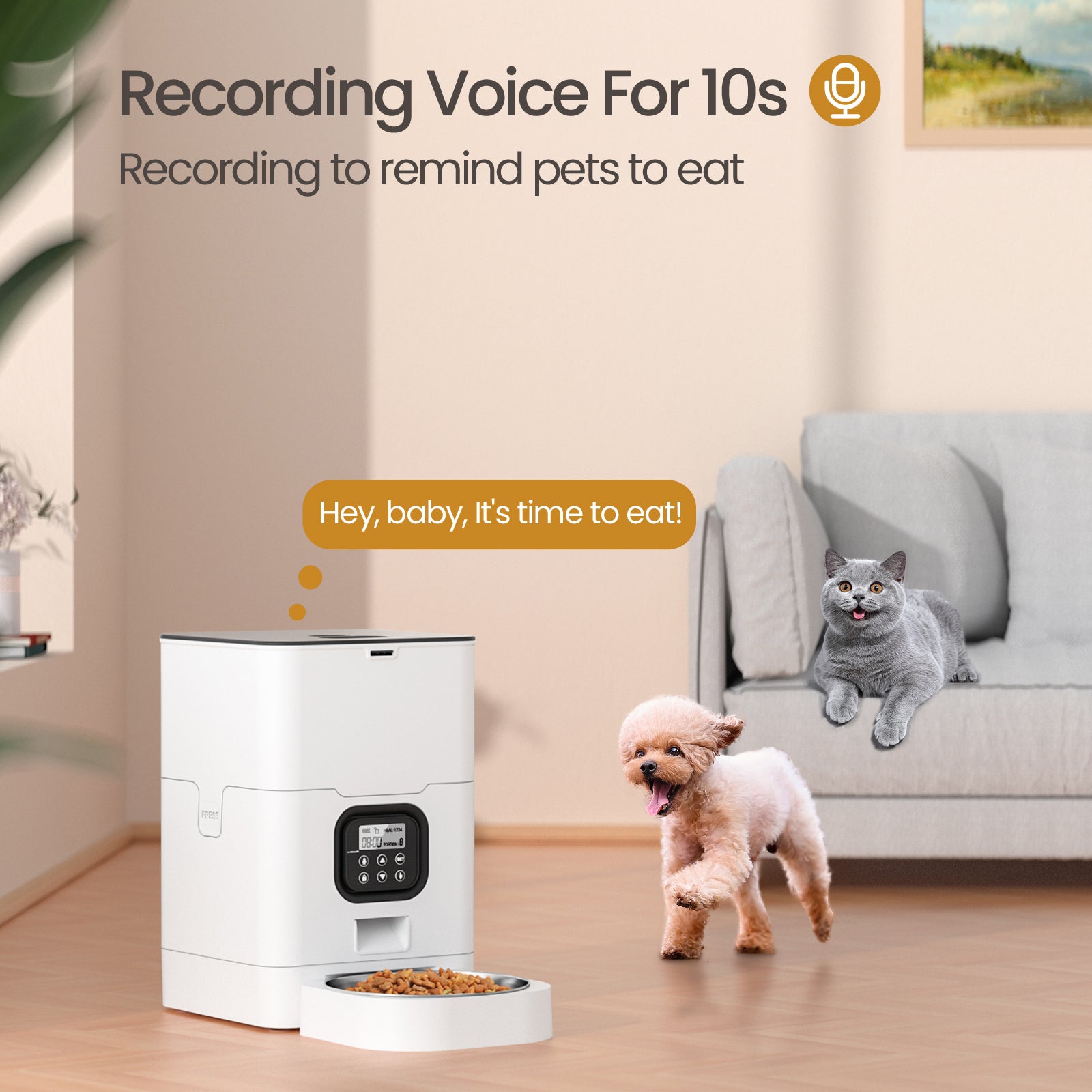 YES4PETS 6L Automatic Digital Pet Dog Cat Feeder Food Bowl Dispenser V278-PF-128-FEEDER-6009-0833