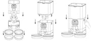 YES4PETS 6L Automatic Digital Pet Dog Cat Feeder Double Food Bowl Dispenser V278-PF-128D-FEEDER-6010-0014