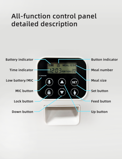 YES4PETS 5.6L Visible Automatic Digital Pet Dog Cat Feeder Food Bowl Dispenser V278-PF-129-FEEDER-6009-0799