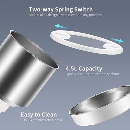 YES4PETS Electric Automatic Pet Dog Cat Rabbit Feeder Stainless Steel 4.5L Dispenser V278-PF123-4L5-SS-FOOD-FEEDER