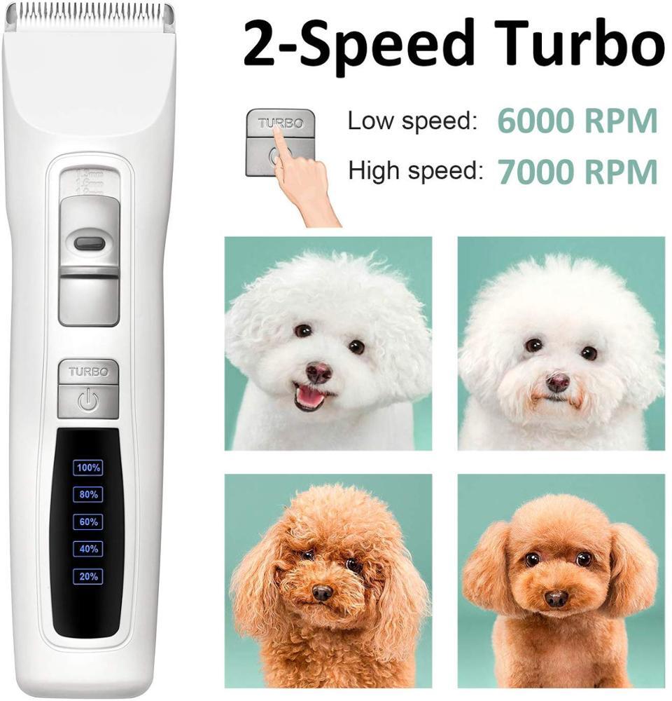 YES4PETS Pet Electric Dog Pet Clipper Kit Blade Set Cat Animal Hair Grooming Cordless White V278-PHC-720B-WHITE