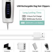 YES4PETS Pet Electric Dog Pet Clipper Kit Blade Set Cat Animal Hair Grooming Cordless White V278-PHC-720B-WHITE