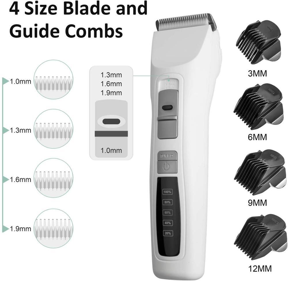 YES4PETS Pet Electric Dog Pet Clipper Kit Blade Set Cat Animal Hair Grooming Cordless White V278-PHC-720B-WHITE