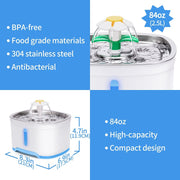 YES4PETS 2.5L Automatic Electric Pet Water Fountain Dog Cat Water Feeder Bowl Dispenser V278-PW-106