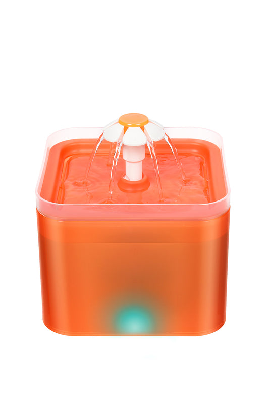 YES4PETS Dog Cat Water Feeder Automatic Electric Pet Water Fountain Bowl Dispenser W LED Orange V278-PW-109-ORANGE
