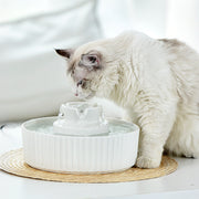 YES4PETS Porcelain Electric Pet Water Fountain Dog Cat Ceramic Water Feeder Bowl Dispenser V278-PWC-101