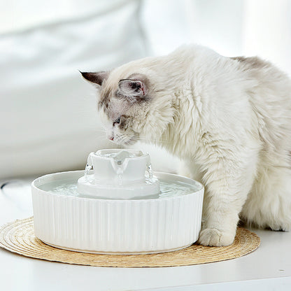 YES4PETS Porcelain Electric Pet Water Fountain Dog Cat Ceramic Water Feeder Bowl Dispenser V278-PWC-101