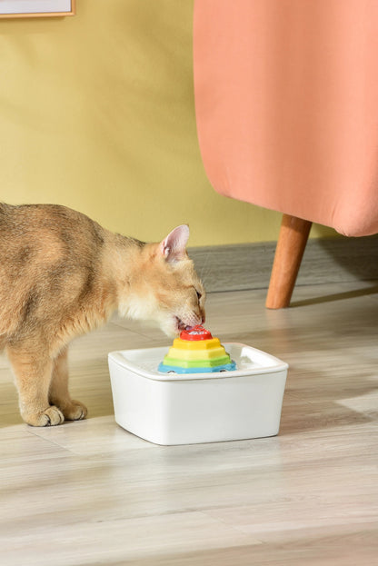 YES4PETS Ceramic Electric Pet Water Fountain Dog Cat Water Feeder Bowl Dispenser V278-PWC-105S