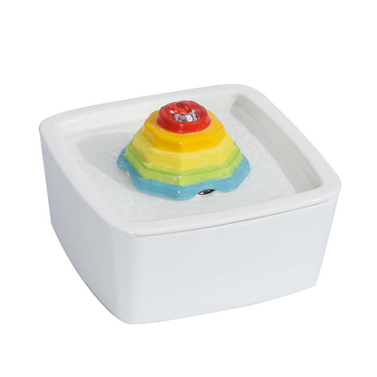 YES4PETS Ceramic Electric Pet Water Fountain Dog Cat Water Feeder Bowl Dispenser V278-PWC-105S