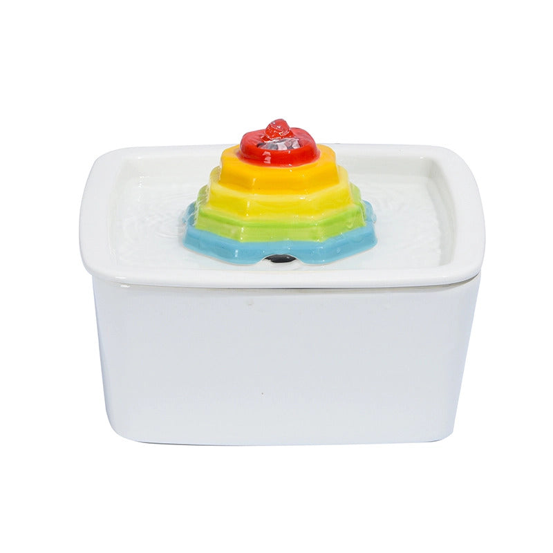 YES4PETS Ceramic Electric Pet Water Fountain Dog Cat Water Feeder Bowl Dispenser V278-PWC-105S