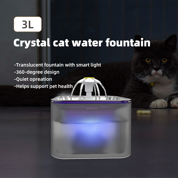 YES4PETS 3L Automatic Electric Pet Water Fountain Dog Cat Stainless Steel Feeder Bowl Dispenser Grey V278-PWS-106-GREY