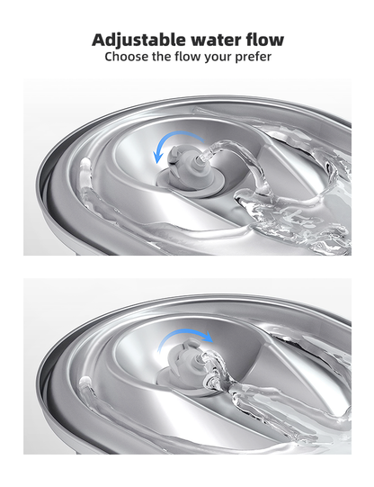 YES4PETS 2L Automatic Electric Pet Water Fountain Dog Cat Stainless Steel Feeder Bowl Dispenser V278-PWS-111-0015
