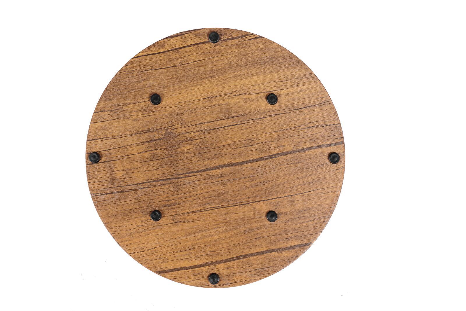 YES4HOMES Vintage Round Coffee Tables Set of 2 Side Tables Robust Steel Frame for Living Room Bedroom Rustic V278-R-COFFEE-TABLE-SET-2