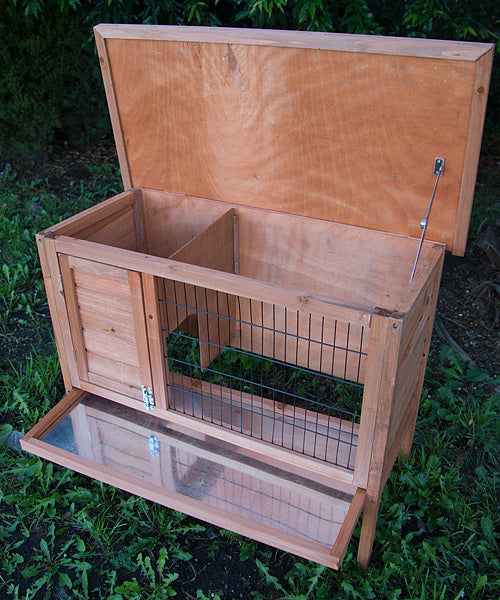 YES4PETS Single Wooden Pet Rabbit Hutch Guinea Pig Cage with Slide out Tray V278-RH040