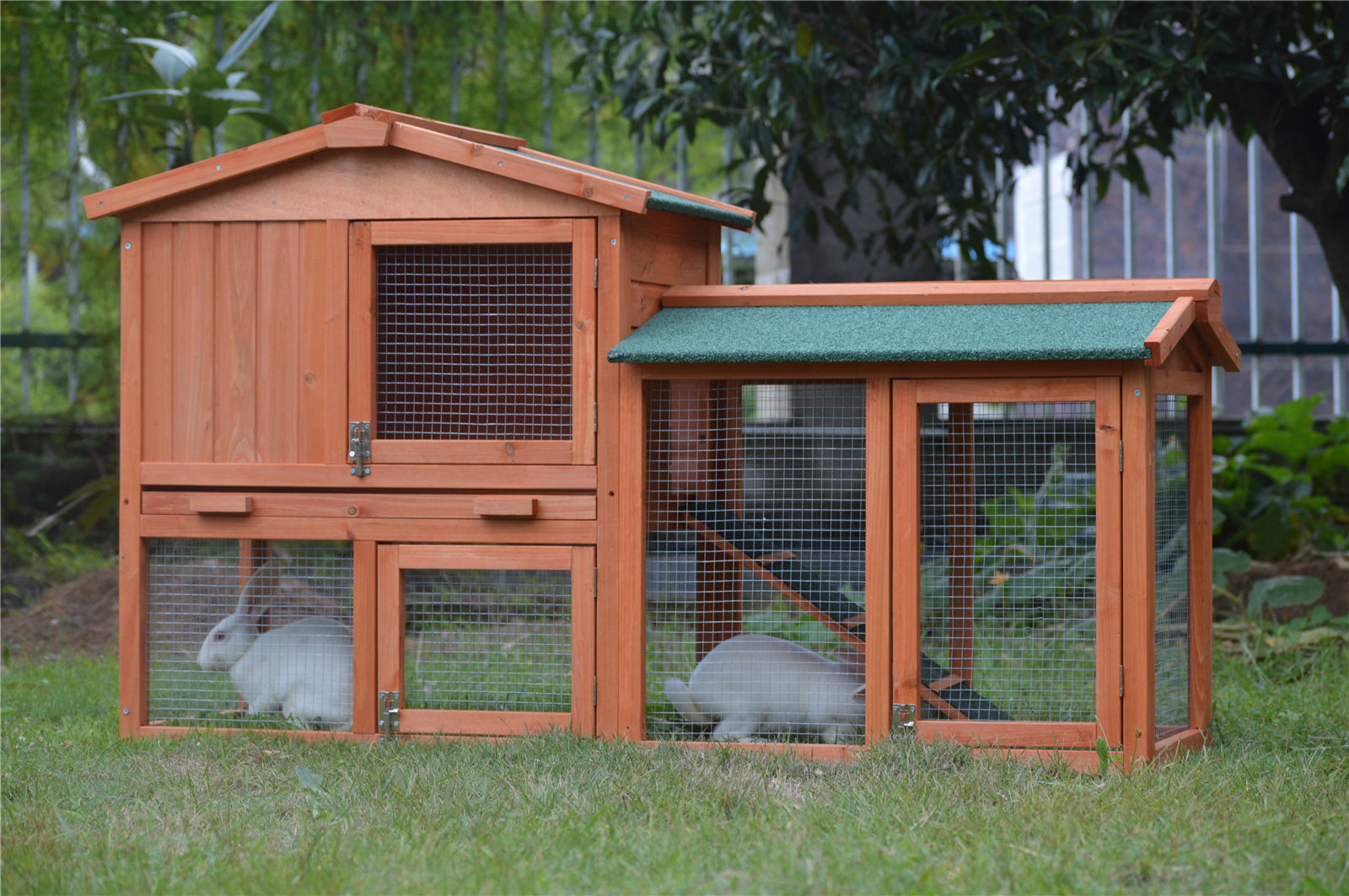 YES4PETS 146cm Rabbit Hutch Metal Run Wooden Cage Guinea Pig Cage House V278-RH065