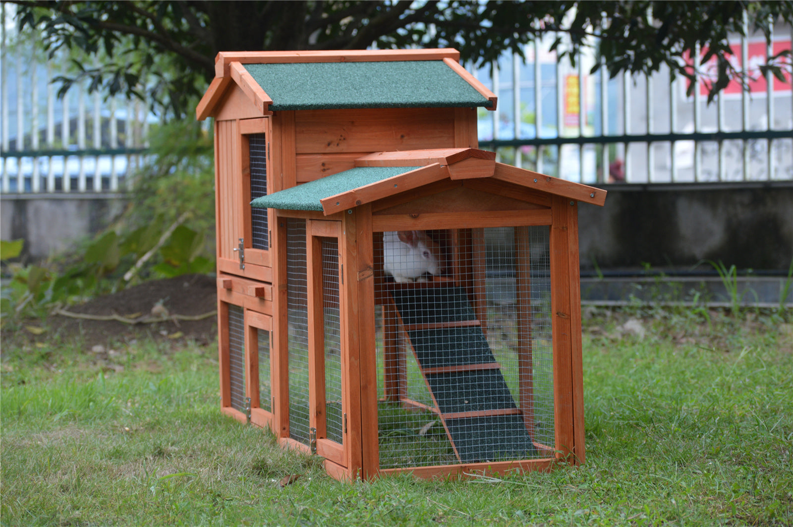YES4PETS 146cm Rabbit Hutch Metal Run Wooden Cage Guinea Pig Cage House V278-RH065