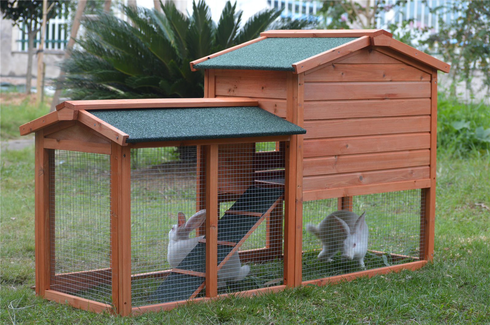 YES4PETS 146cm Rabbit Hutch Metal Run Wooden Cage Guinea Pig Cage House V278-RH065