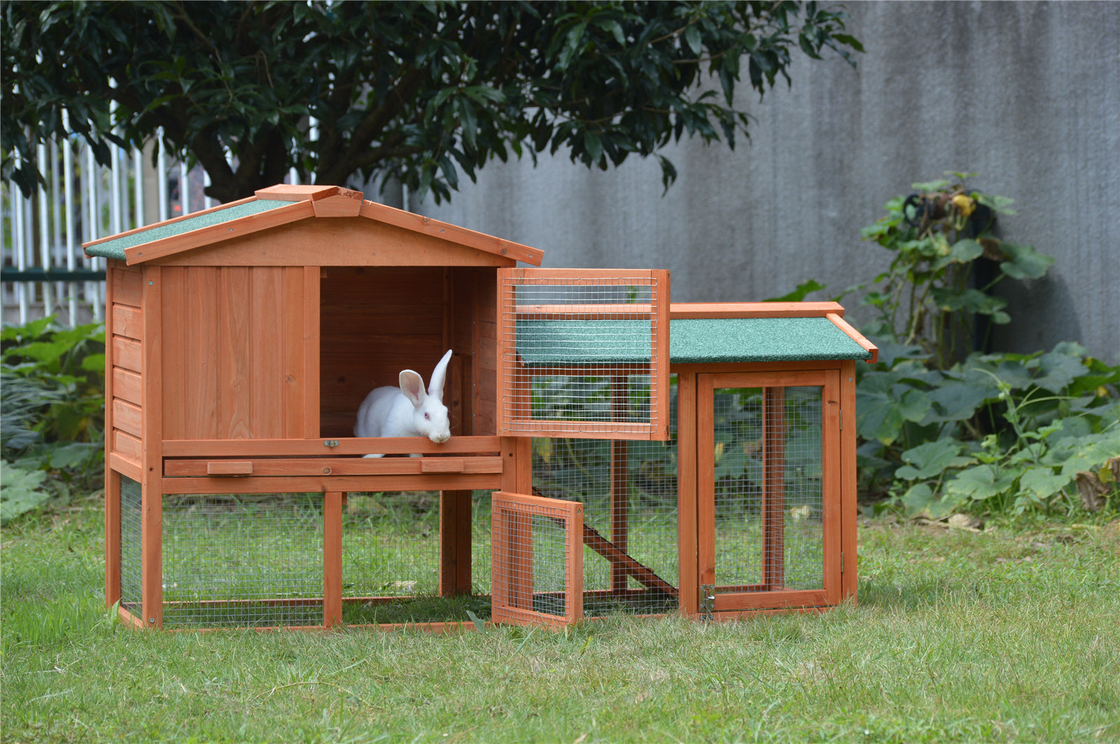 YES4PETS 146cm Rabbit Hutch Metal Run Wooden Cage Guinea Pig Cage House V278-RH065