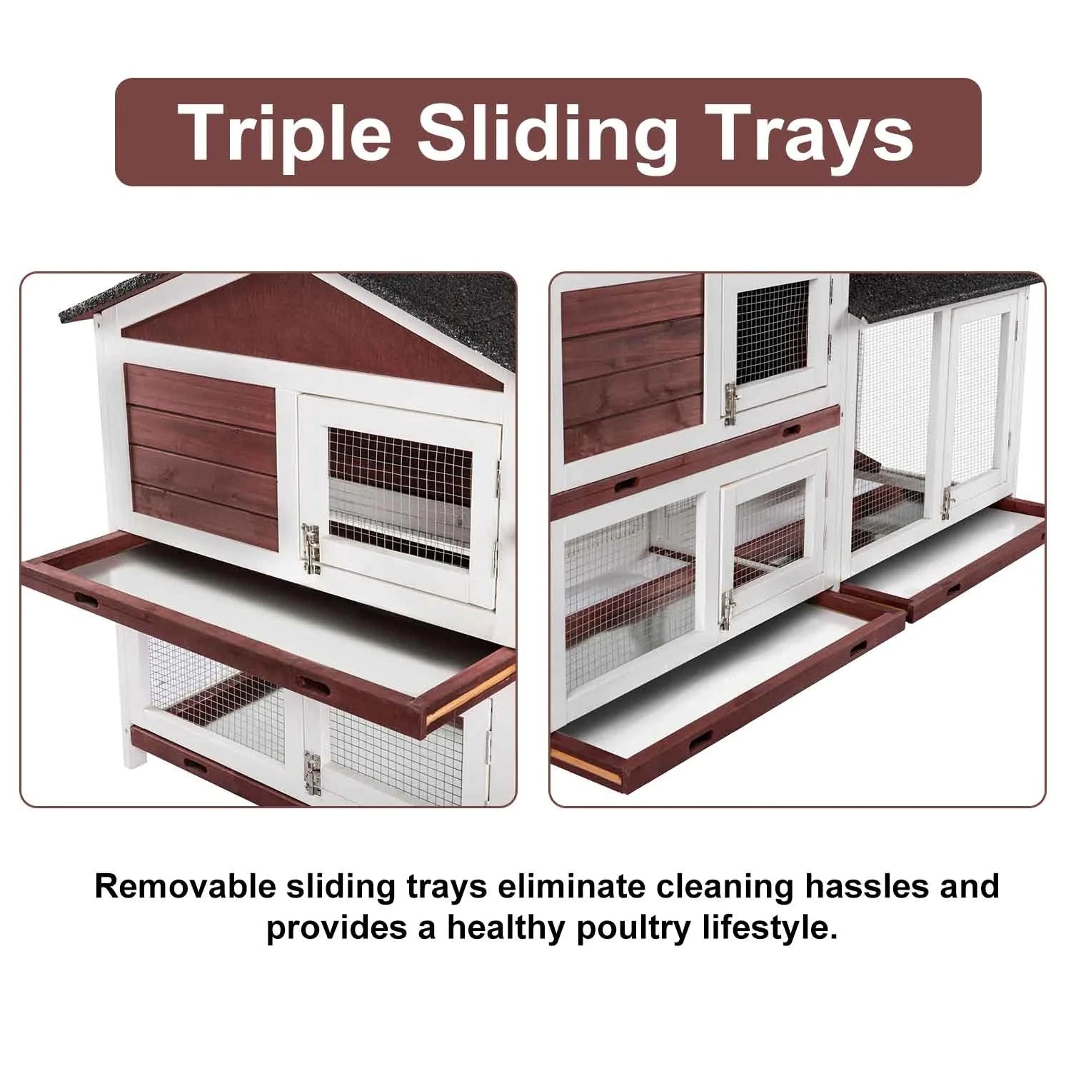 YES4PETS Double Storey Large Rabbit Hutch Guinea Pig Cat Cage , Ferret Cage With Pull Out Tray V278-RH311