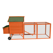 YES4PETS 248 cm XL Chicken Coop Rabbit Hutch Ferret Hen Guinea Pig House With Wheels V278-RH355