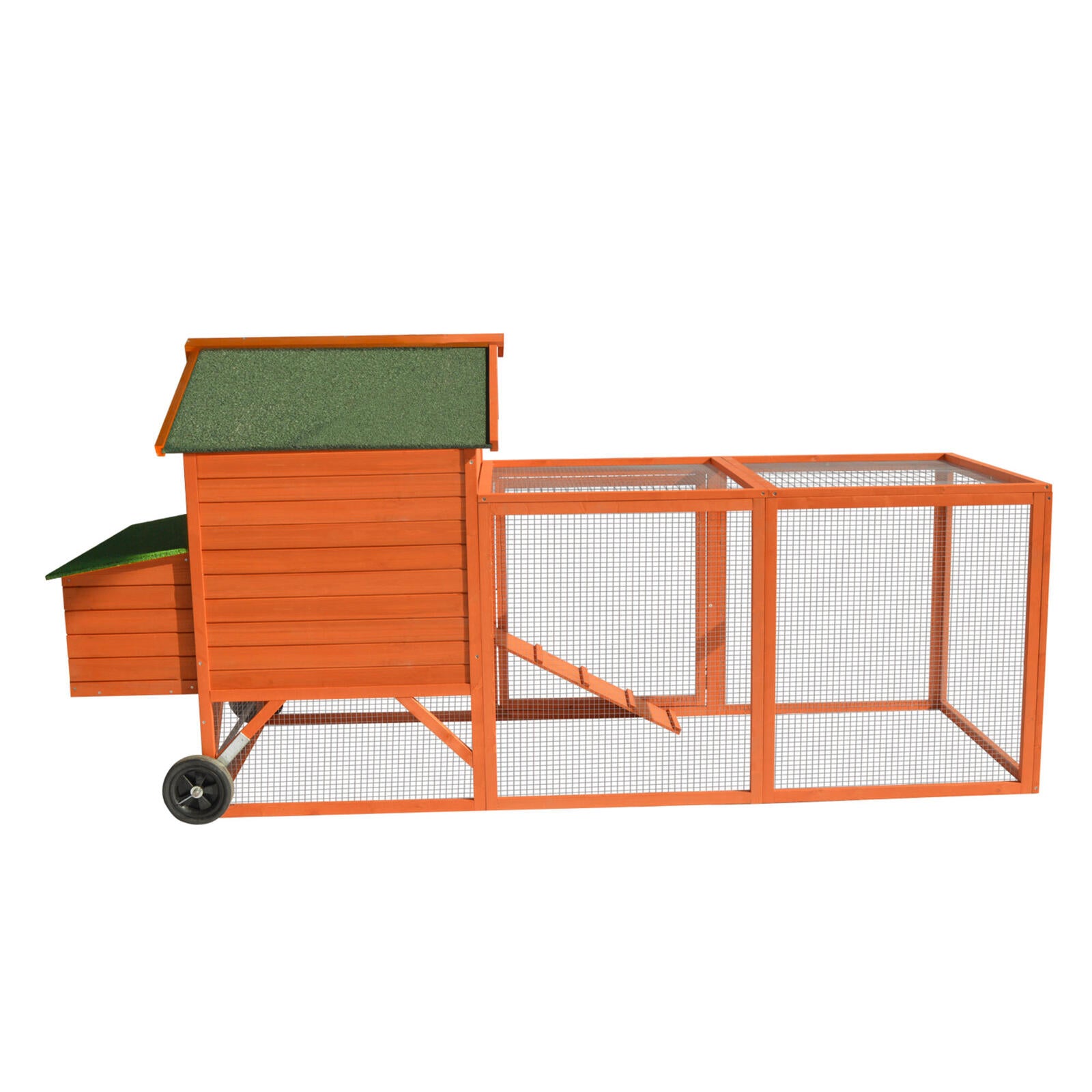 YES4PETS 248 cm XL Chicken Coop Rabbit Hutch Ferret Hen Guinea Pig House With Wheels V278-RH355