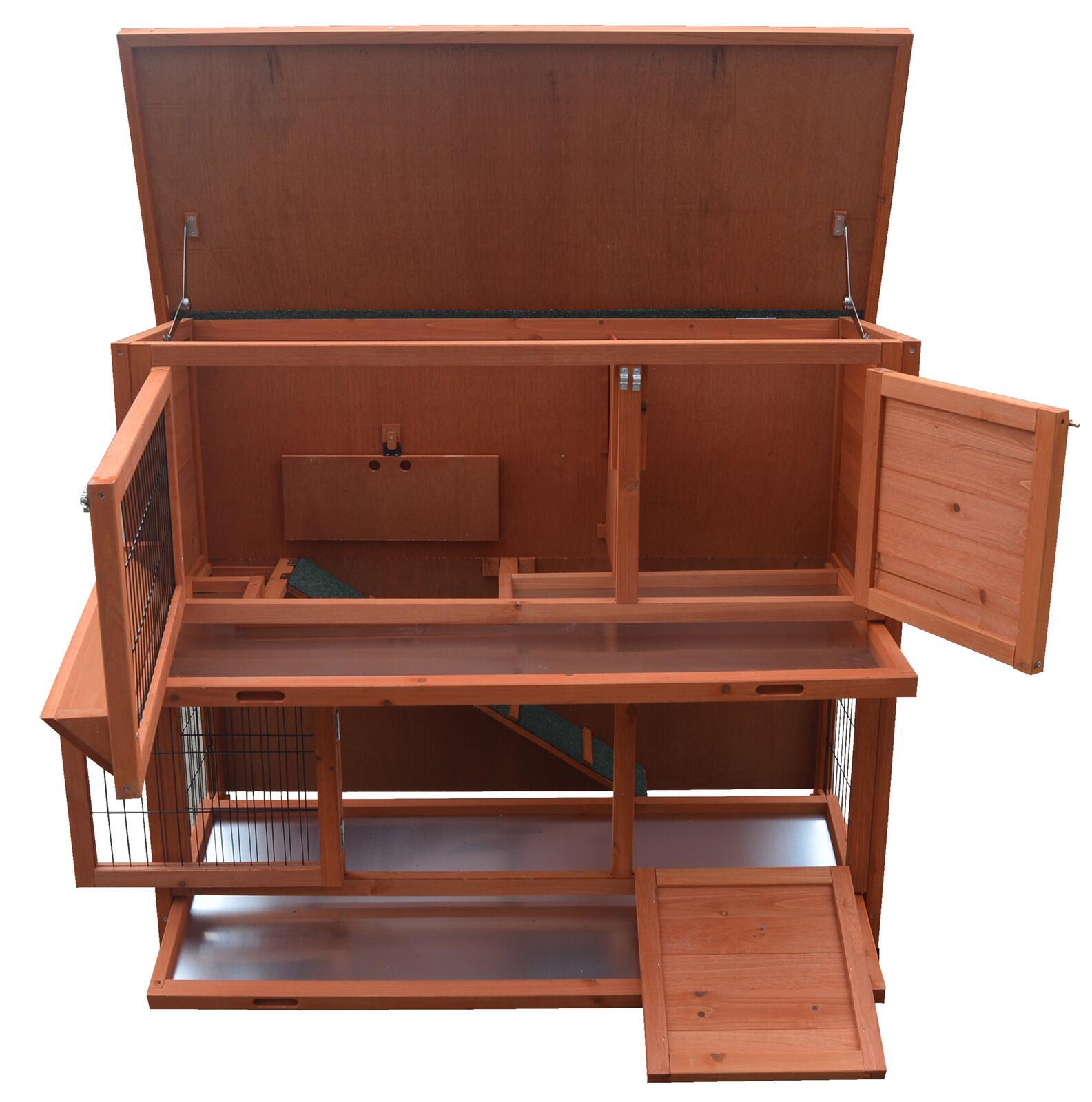 YES4PETS 120cm XL Double Storey Rabbit Hutch Guinea Pig Cage , Ferret cage Cat W Pull Out Tray V278-RH472