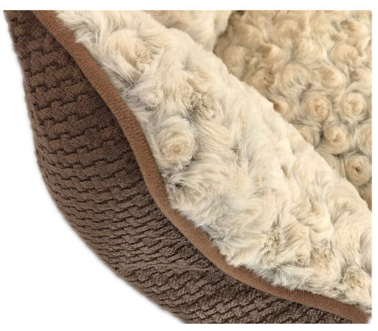 Large Washable Soft Pet Dog Cat Bed Cushion Mattress-Brown V278-ROP3-L-BROWN