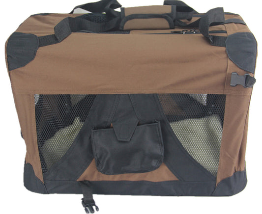 YES4PETS Medium Portable Foldable Dog Cat Puppy Soft Crate-Brown V278-SC-M_BROWN
