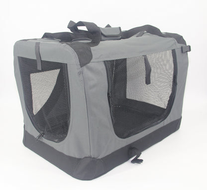 YES4PETS Medium Portable Foldable Dog Cat Puppy Rabbit Soft Crate Carrier-Grey V278-SC-M_GREY