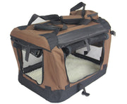 YES4PETS Small Foldable Soft Dog Cat Puppy Rabbit Crate Bag With Curtain-Brown V278-SC4934-S_BROWN