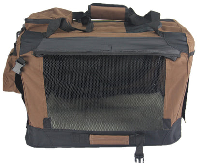 YES4PETS Medium Foldable Soft Dog Cat Puppy Rabbit Crate With Curtain-Brown V278-SC6042-M_BROWN