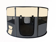 Large Round Portable Soft Playpen Dog Cat Rabbit Puppy Playpen-Grey V278-SP11558_GREY