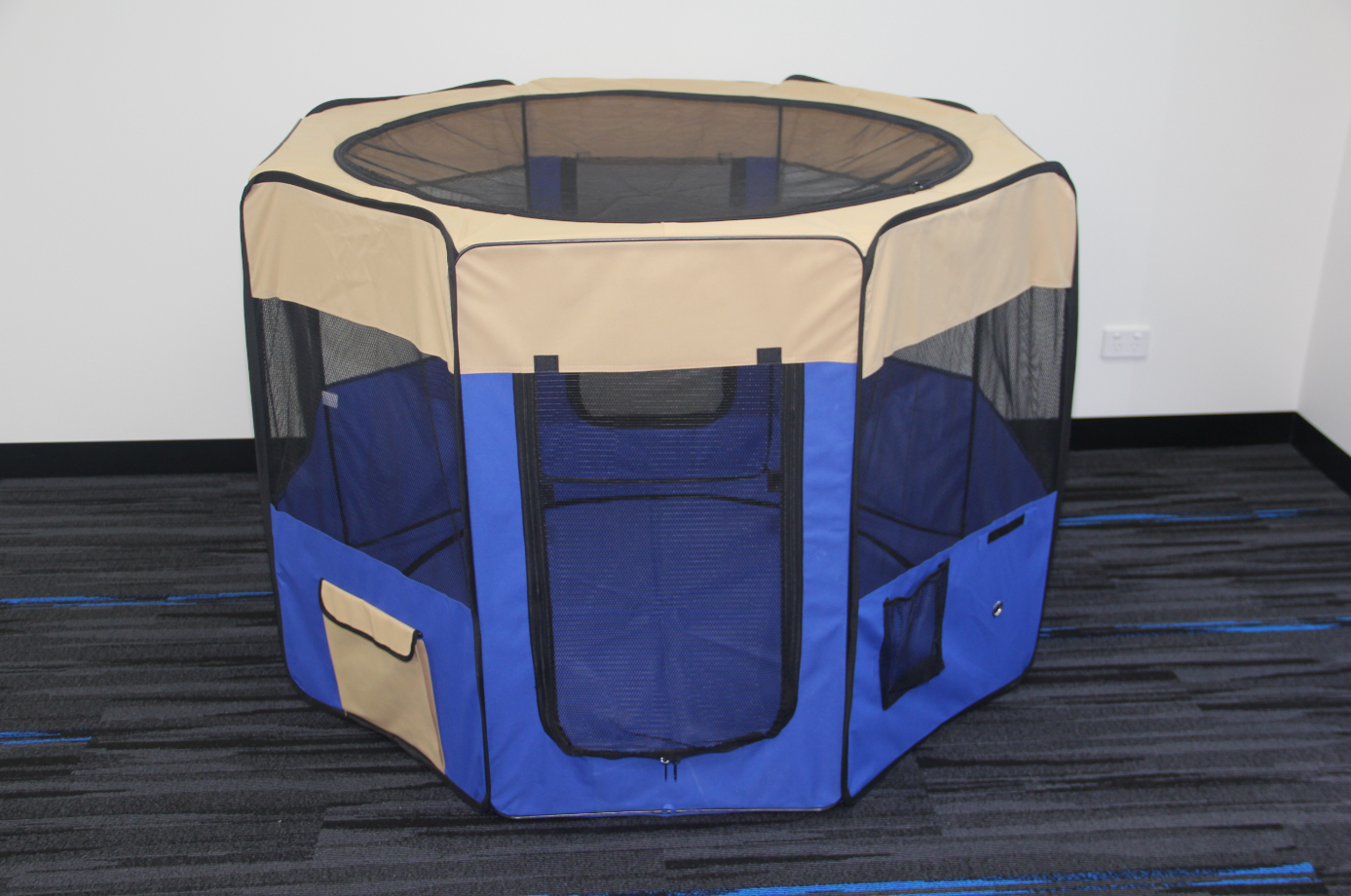 YES4PETS 98 cm High Foldable XL Blue Dog Puppy Cat Cage Soft Playpen Rabbit Enclosure V278-SP5898_BLUE
