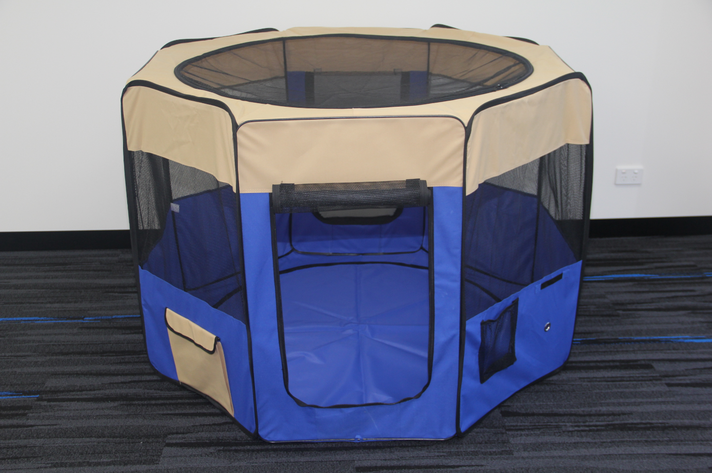 YES4PETS 98 cm High Foldable XL Blue Dog Puppy Cat Cage Soft Playpen Rabbit Enclosure V278-SP5898_BLUE